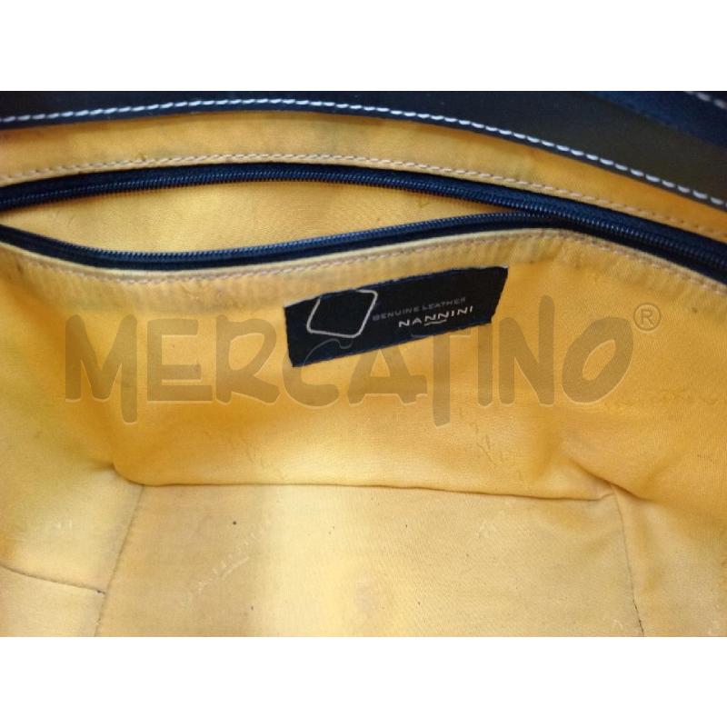 BORSA DONNA NANNINI BLU A MANO PROFILI BIANCHI | Mercatino dell'Usato Moncalieri bengasi 4