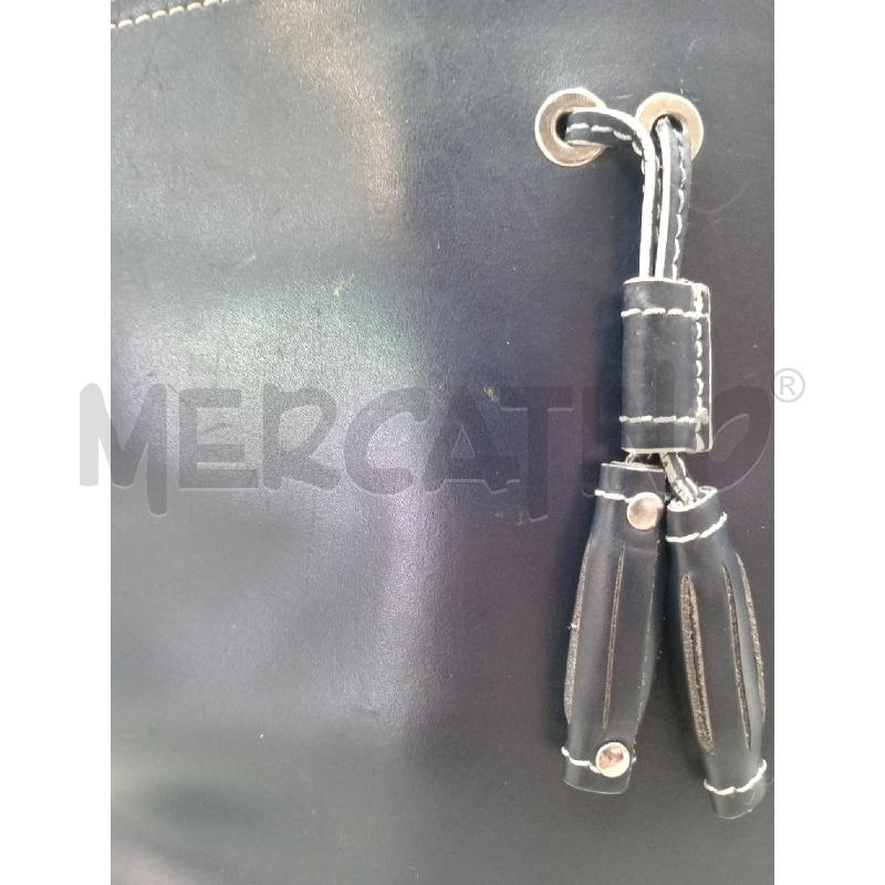 BORSA DONNA NANNINI BLU A MANO PROFILI BIANCHI | Mercatino dell'Usato Moncalieri bengasi 5