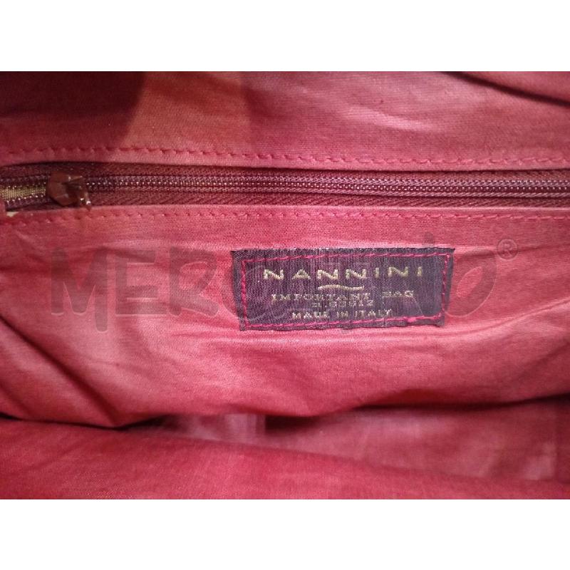 BORSA DONNA NANNINI MARRONE PELLE CON NAPPINA CHIUSURA  | Mercatino dell'Usato Moncalieri bengasi 5