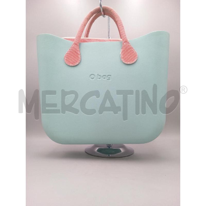 BORSA DONNA O BAG AZZURRO INTERNO RIGHE ROSSO | Mercatino dell'Usato Moncalieri bengasi 1