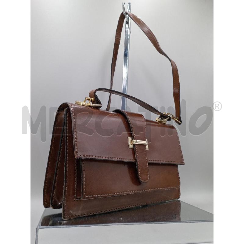 BORSA DONNA PELLE MARRONE A MANO E TRACOLLA | Mercatino dell'Usato Moncalieri bengasi 1