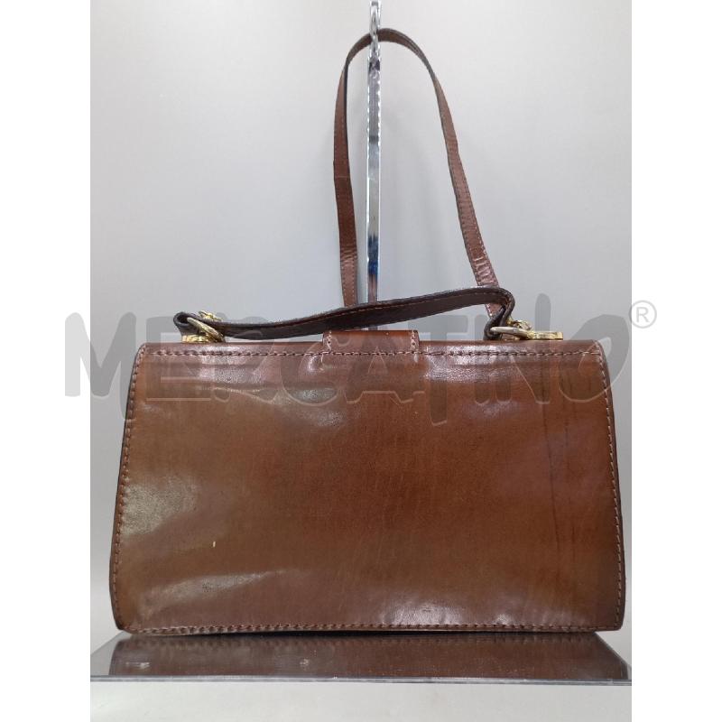 BORSA DONNA PELLE MARRONE A MANO E TRACOLLA | Mercatino dell'Usato Moncalieri bengasi 2