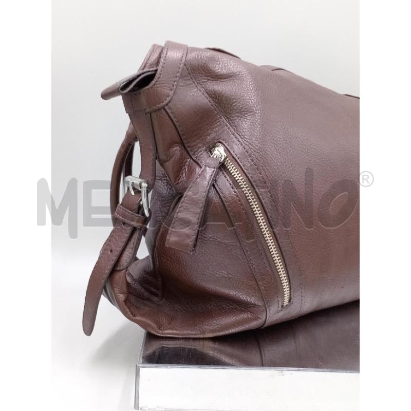 BORSA DONNA PELLE MARRONE DUE MANICI CON NCERNIERE | Mercatino dell'Usato Moncalieri bengasi 4