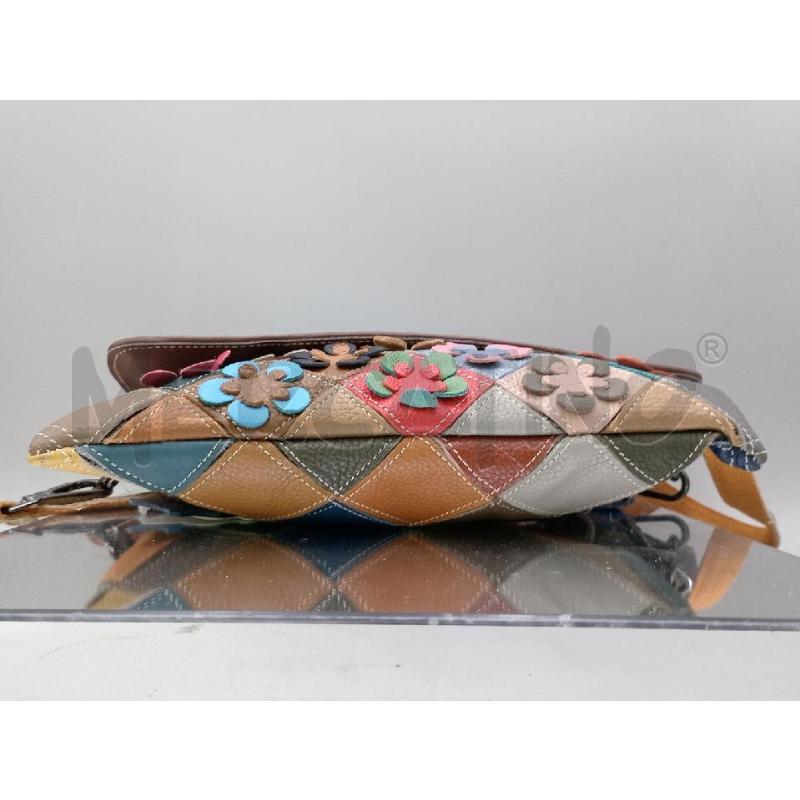 BORSA DONNA PELLE MARRONE FIORELLINI | Mercatino dell'Usato Moncalieri bengasi 3