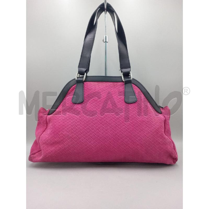 BORSA DONNA PELLE ROSA NERA | Mercatino dell'Usato Moncalieri bengasi 1