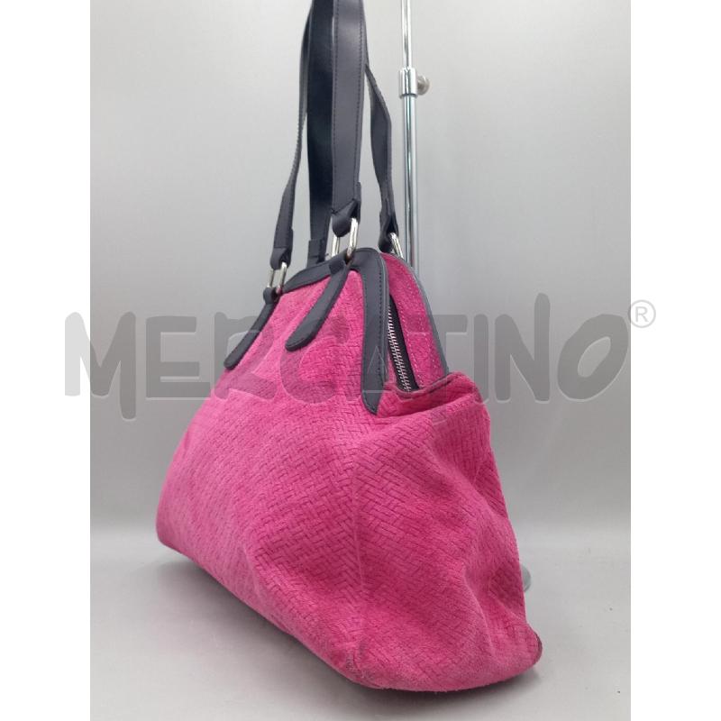 BORSA DONNA PELLE ROSA NERA | Mercatino dell'Usato Moncalieri bengasi 2