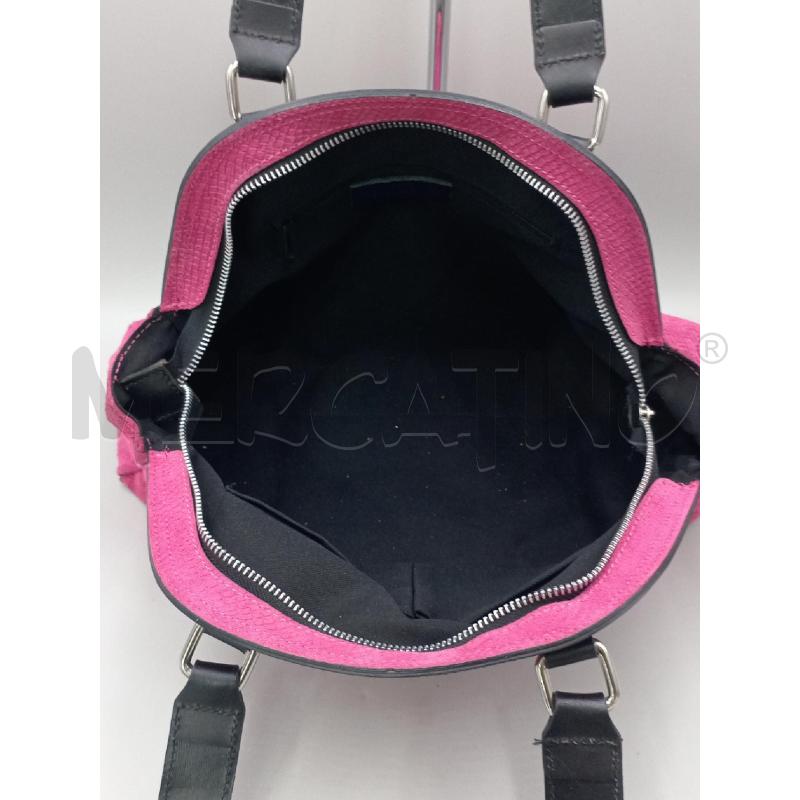 BORSA DONNA PELLE ROSA NERA | Mercatino dell'Usato Moncalieri bengasi 4