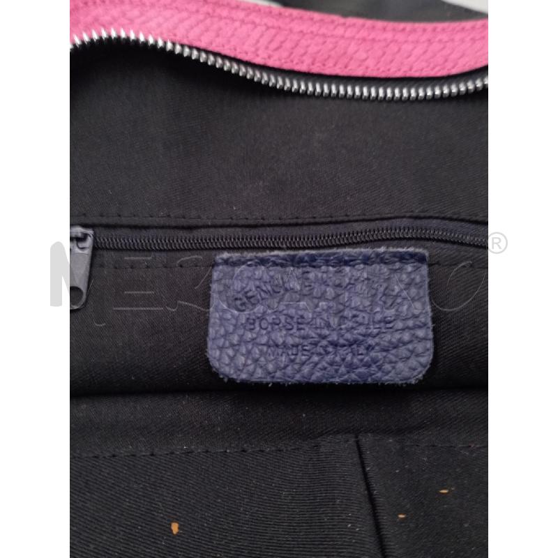 BORSA DONNA PELLE ROSA NERA | Mercatino dell'Usato Moncalieri bengasi 5