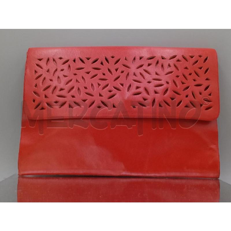 BORSA DONNA POLLINI ROSSA A MANO TRAFORATA PELLE | Mercatino dell'Usato Moncalieri bengasi 1