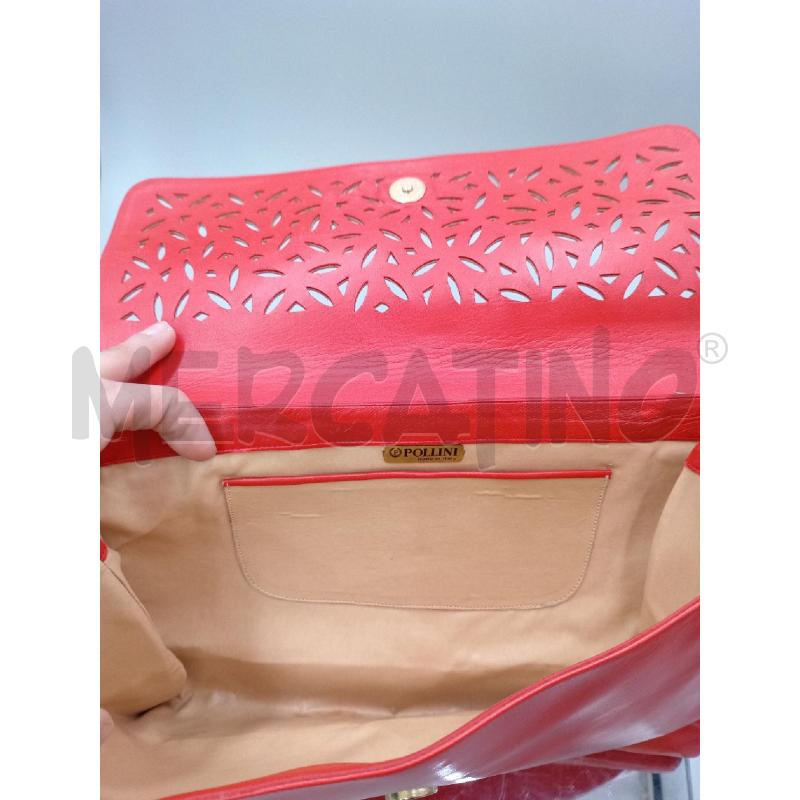 BORSA DONNA POLLINI ROSSA A MANO TRAFORATA PELLE | Mercatino dell'Usato Moncalieri bengasi 4