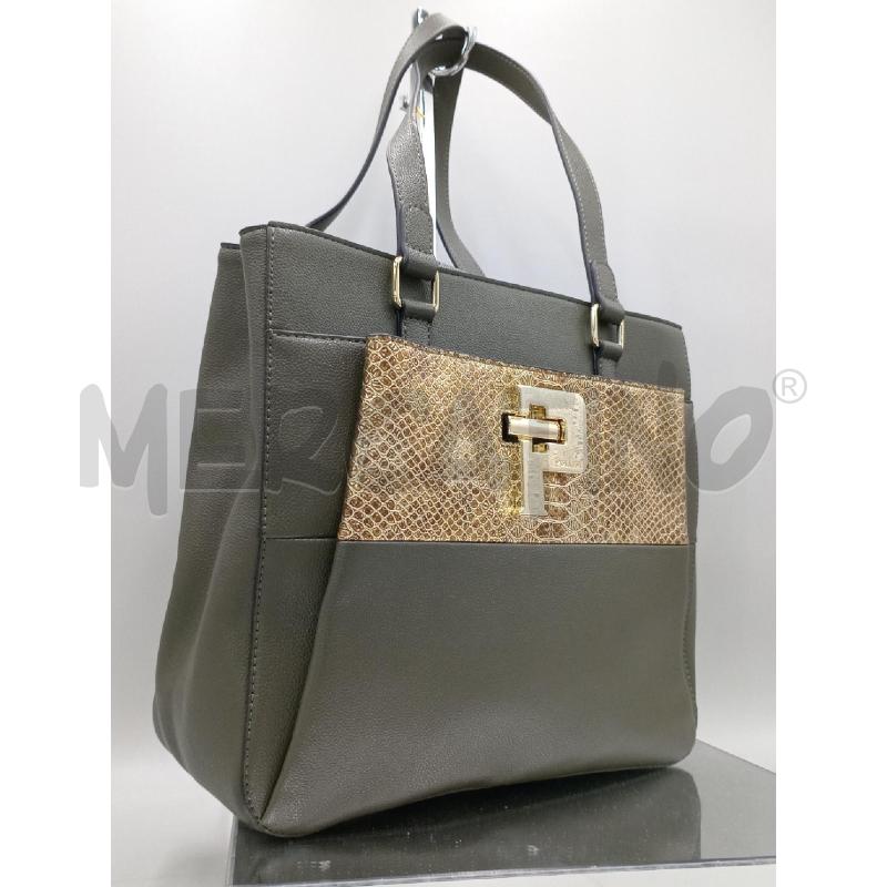 BORSA DONNA POLLINI VERDE INSERTI DORATI | Mercatino dell'Usato Moncalieri bengasi 1