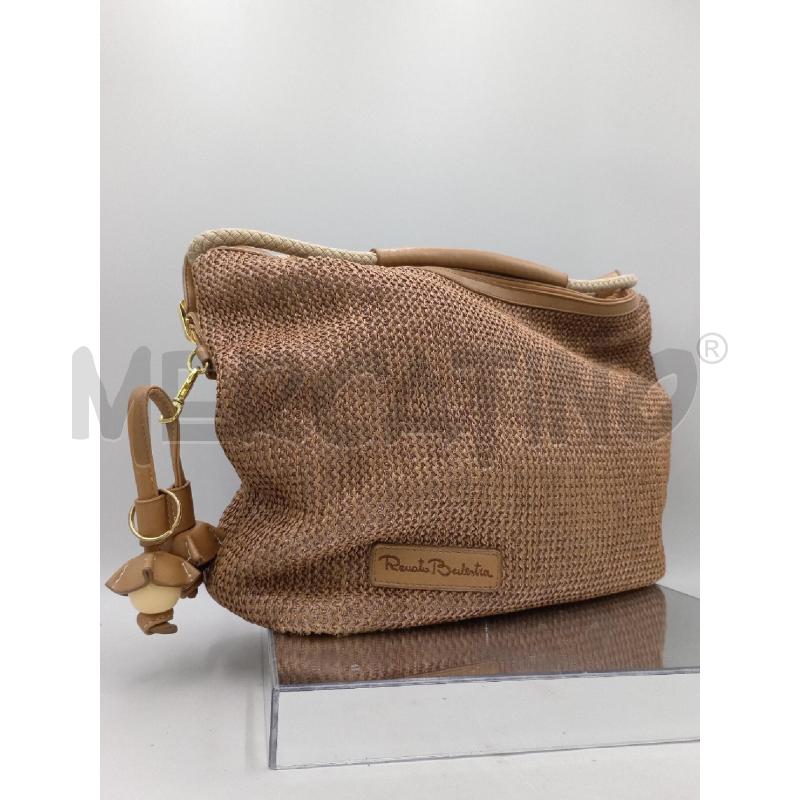 BORSA DONNA RENATO BALESTRA MARRONE EFFETTO RAFIA | Mercatino dell'Usato Moncalieri bengasi 1
