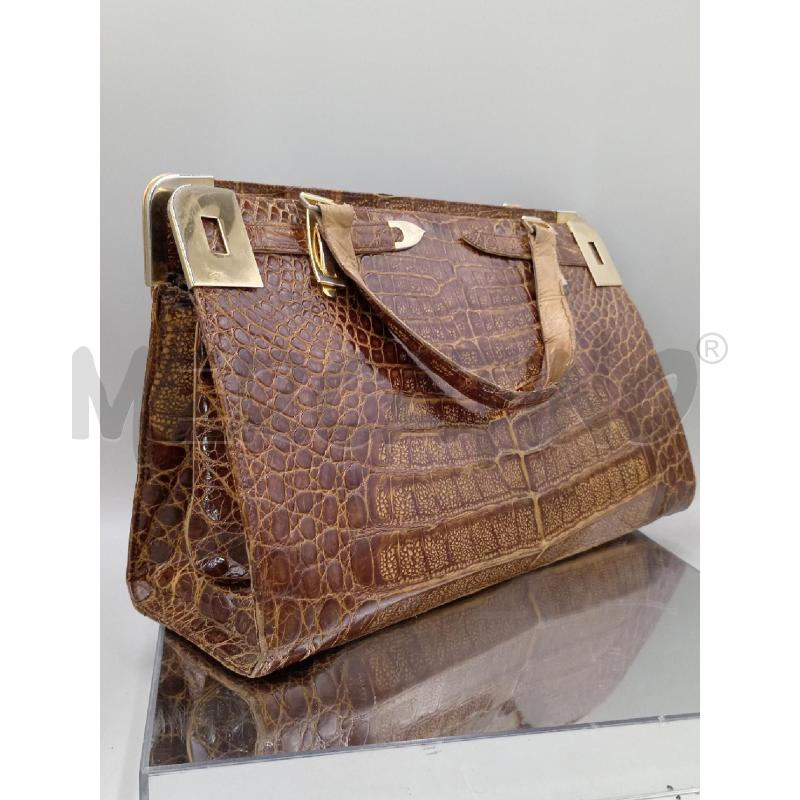 BORSA DONNA RETTILE DUE MANICI INSERTI DORATI | Mercatino dell'Usato Moncalieri bengasi 1