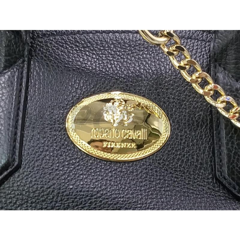 BORSA DONNA ROBERTO CAVALLI NERA LOGO DORATO CON TRACOLLA | Mercatino dell'Usato Moncalieri bengasi 4