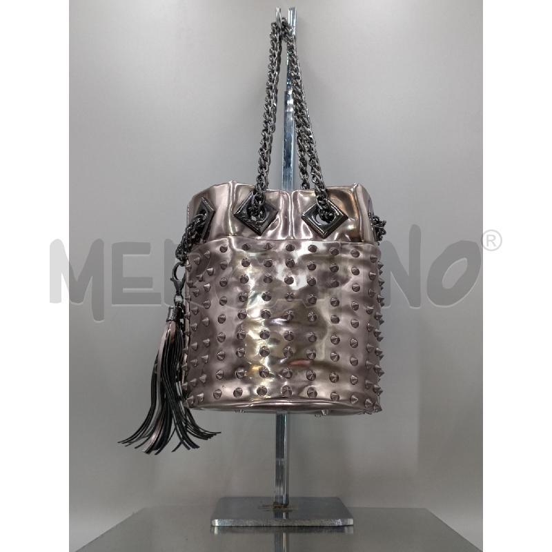 BORSA DONNA SECCHIELLO LA CARRIE GRIGIA CON BORCHIETTE | Mercatino dell'Usato Moncalieri bengasi 2