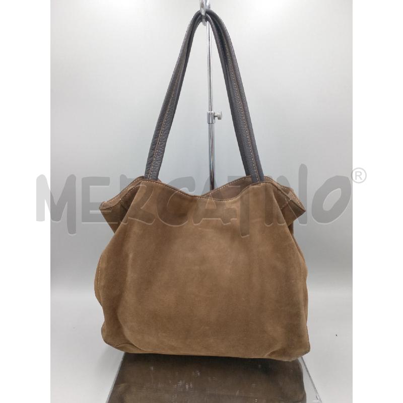 BORSA DONNA SERRAPIANA MARRONE SCAMOSCIATA | Mercatino dell'Usato Moncalieri bengasi 1