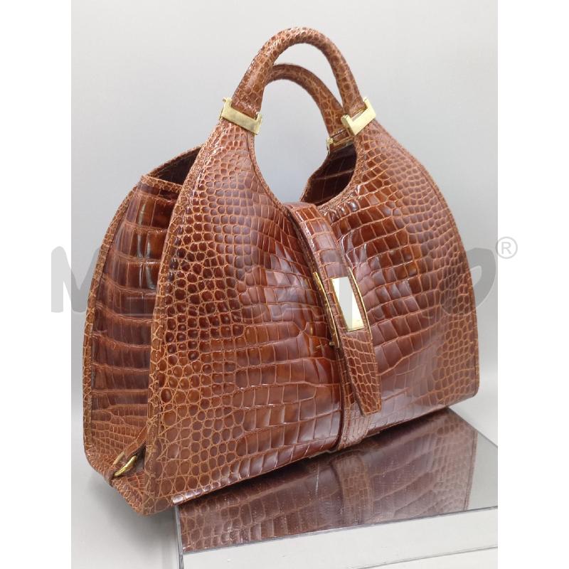 BORSA DONNA STAMPA COCCO MARRONE A MANO | Mercatino dell'Usato Moncalieri bengasi 1