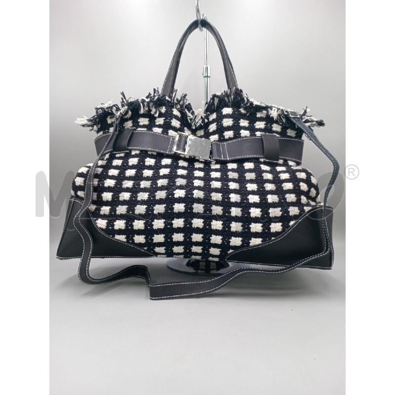 BORSA DONNA STOFFA BIANCO NERO | Mercatino dell'Usato Moncalieri bengasi 1