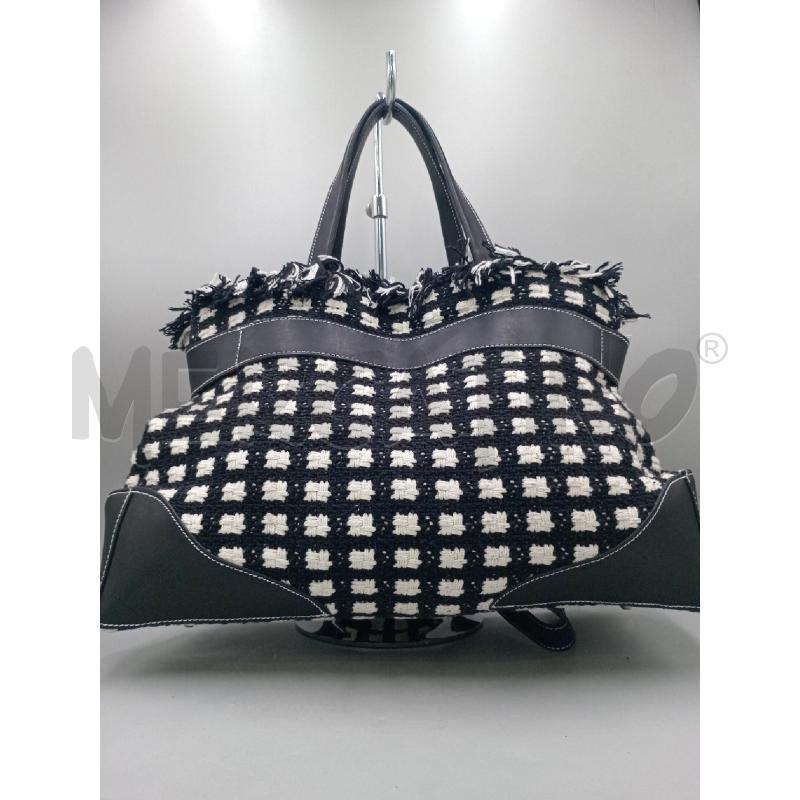 BORSA DONNA STOFFA BIANCO NERO | Mercatino dell'Usato Moncalieri bengasi 2