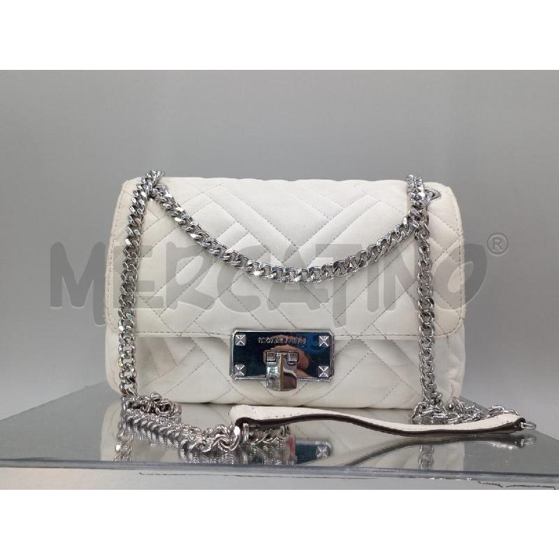 BORSA DONNA TRACOLLA BIANCA MICHAEL KORS CHIUSURA RIGATA | Mercatino dell'Usato Moncalieri bengasi 3
