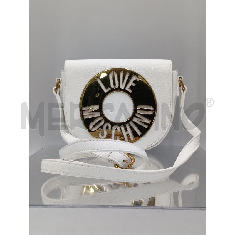 BORSA DONNA TRACOLLA MOSCHINO BIANCA LOGO DORATO | Mercatino dell'Usato Moncalieri bengasi 3