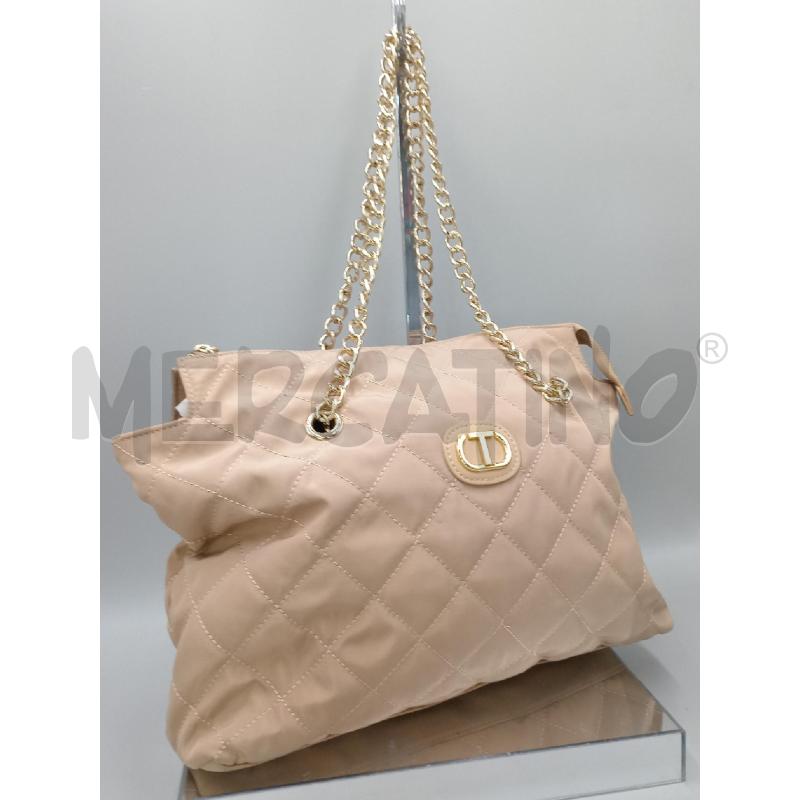 BORSA DONNA TWIN SET BEIGE TRAPUNTATA | Mercatino dell'Usato Moncalieri bengasi 3