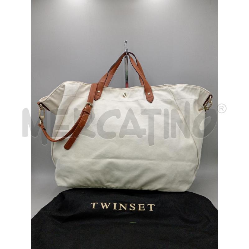 BORSA DONNA TWIN SET MARE  BIANCA CON FIORI | Mercatino dell'Usato Moncalieri bengasi 2