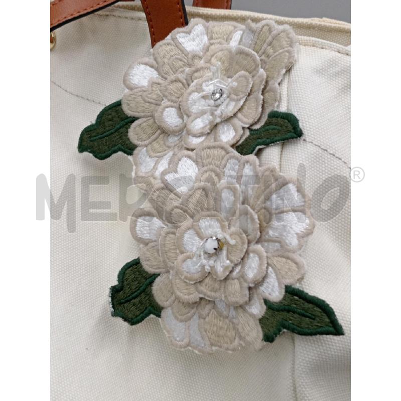 BORSA DONNA TWIN SET MARE  BIANCA CON FIORI | Mercatino dell'Usato Moncalieri bengasi 4