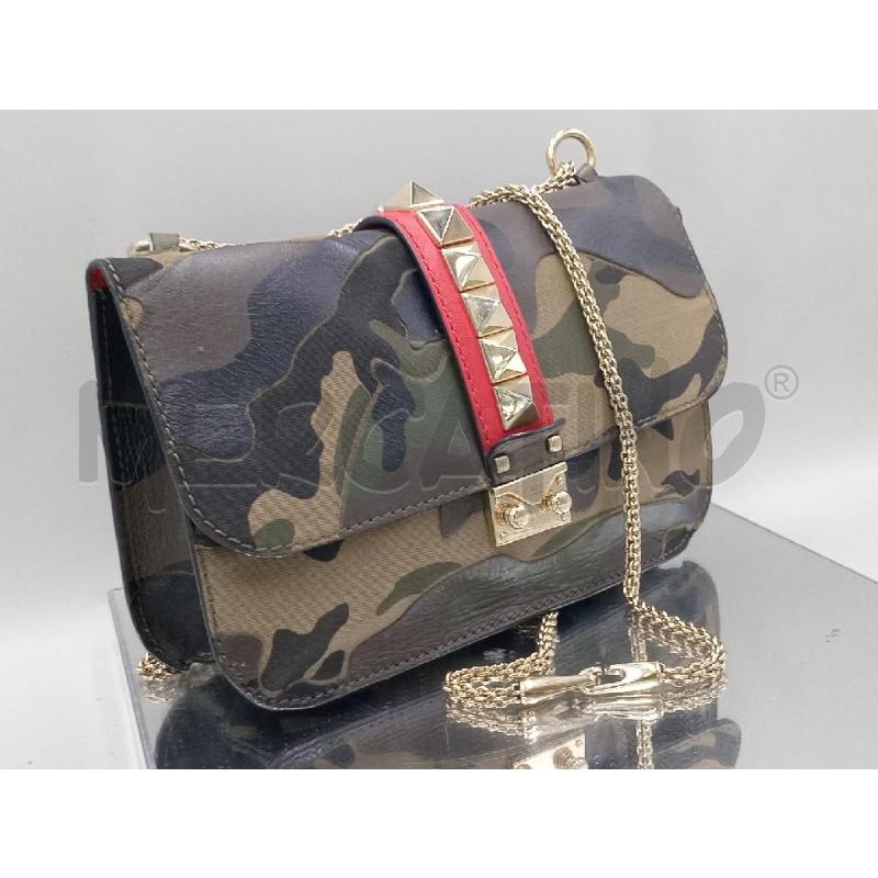 BORSA DONNA VALENTINO GLAM LOCK VERDE MIMETICO CON BORCHIE DORATE | Mercatino dell'Usato Moncalieri bengasi 1