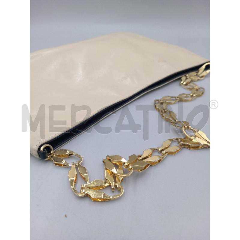 BORSA DONNA ZANASCA BEIGE CHIARO CON CATENELLA DORATA  | Mercatino dell'Usato Moncalieri bengasi 5