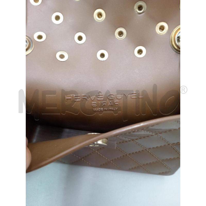 BORSETTA DONNA HERVE' GUYEL MARRONE CON BORCHIETTE DORATE | Mercatino dell'Usato Moncalieri bengasi 5