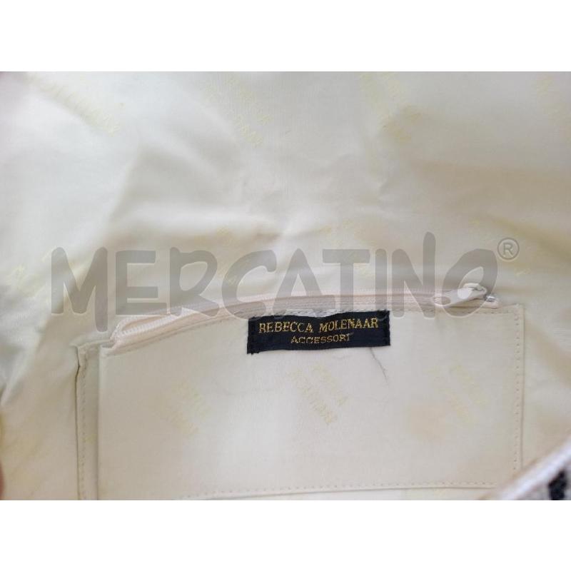 BORSETTA DONNA REBECCA MOLENAAR BIANCO NERA PERLINE | Mercatino dell'Usato Moncalieri bengasi 5