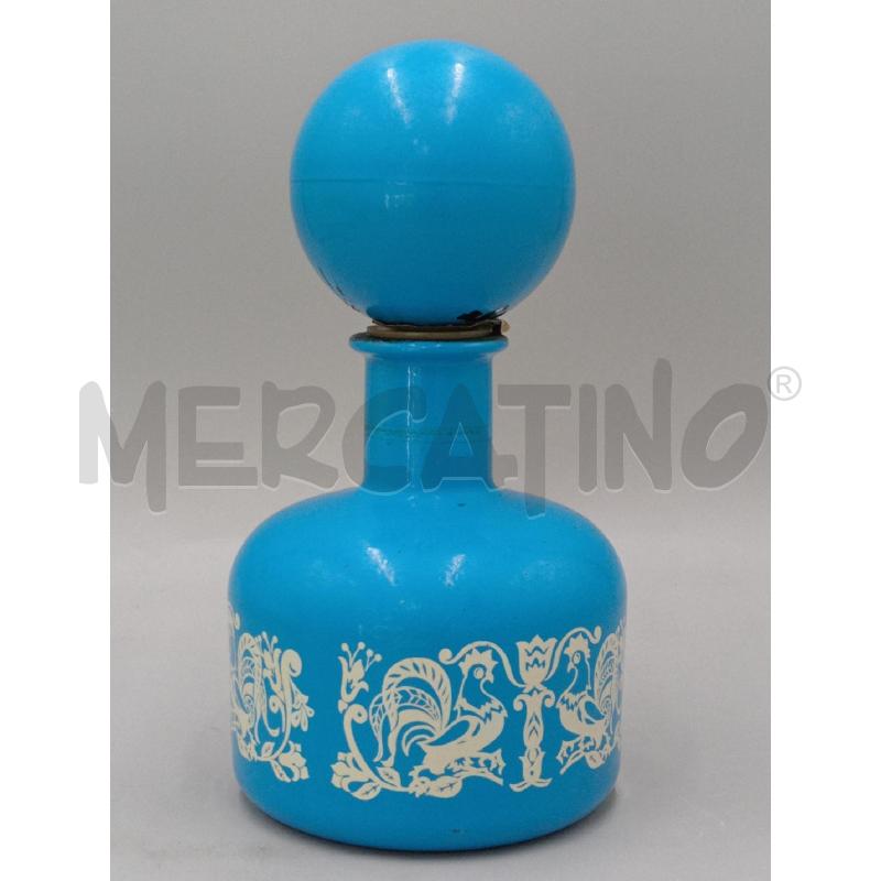 BOTTIGLIA LIQUORE DECORO AZZURRO E TAPPO SFERA  | Mercatino dell'Usato Moncalieri bengasi 1