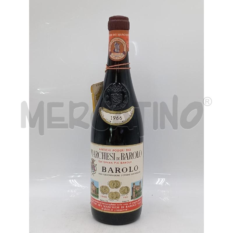 BOTTIGLIA MARCHESI DI BAROLO 1966 C/ETICHETTA SEMI STACCATA  | Mercatino dell'Usato Moncalieri bengasi 1