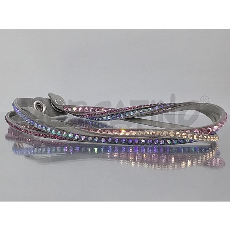 BRACCIALETTO SWAROVKI TESSUTO E BRILLANTINI GRIGIO MULTICOILO | Mercatino dell'Usato Moncalieri bengasi 1