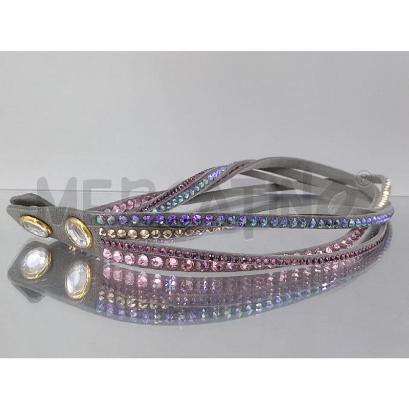 BRACCIALETTO SWAROVKI TESSUTO E BRILLANTINI GRIGIO MULTICOILO | Mercatino dell'Usato Moncalieri bengasi 2