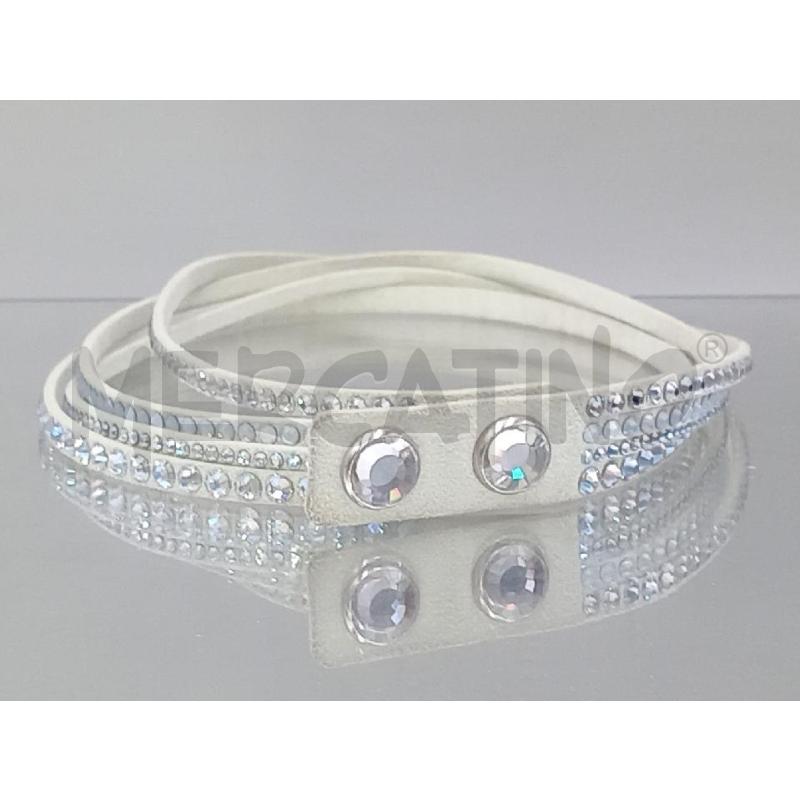 BRACCIALETTO SWAROVSKI TESSUTTO STRASS BIANCO  | Mercatino dell'Usato Moncalieri bengasi 1