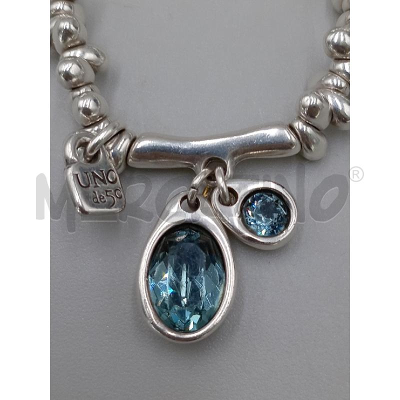 BRACCIALETTO UNO DE 50 A MOLLA CON DUE GICCIE PIETRA AZZURRA  | Mercatino dell'Usato Moncalieri bengasi 5