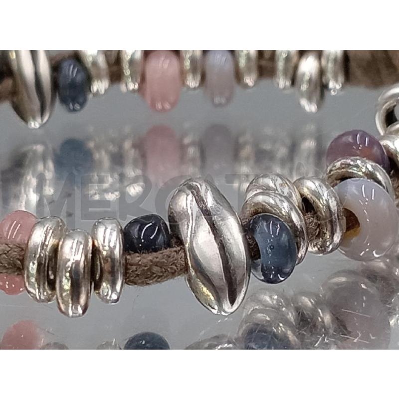 BRACCIALETTO UNO DE 50 CON PIETRE ROSA E VIOLA  | Mercatino dell'Usato Moncalieri bengasi 5