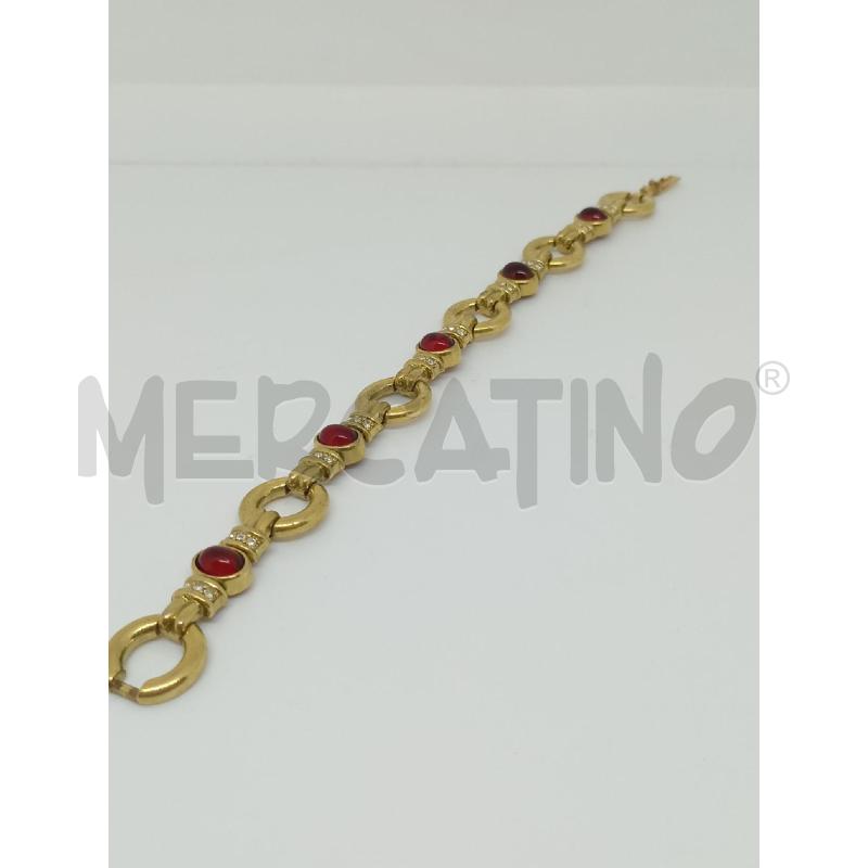 BRACCIALE DORATO CON PIETRE ROSSE | Mercatino dell'Usato Moncalieri bengasi 1