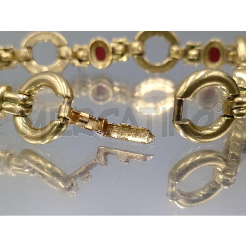 BRACCIALE DORATO CON PIETRE ROSSE | Mercatino dell'Usato Moncalieri bengasi 5