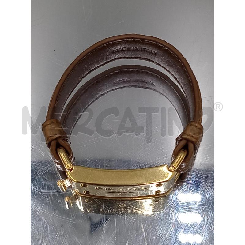 BRACCIALE PRADA PELLE MARRONE CON PLACCHETTA DORATA | Mercatino dell'Usato Moncalieri bengasi 5