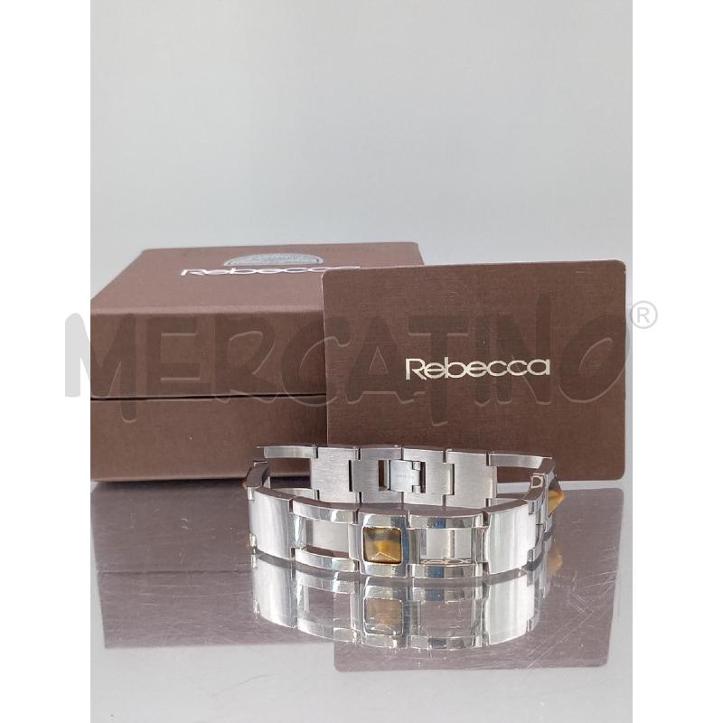BRACCIALE REBECCA ACCIAIO CON INSERTI MARRONI | Mercatino dell'Usato Moncalieri bengasi 1