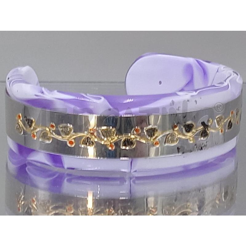 BRACCIALE RIGIDO VIOLA PLACCHETTA ARGENTATA | Mercatino dell'Usato Moncalieri bengasi 1