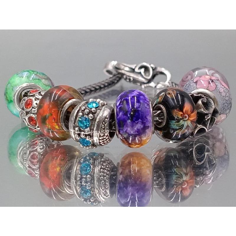 BRACCIALE TROLLBEADS ARGENTATO CON CIONDOLI | Mercatino dell'Usato Moncalieri bengasi 2