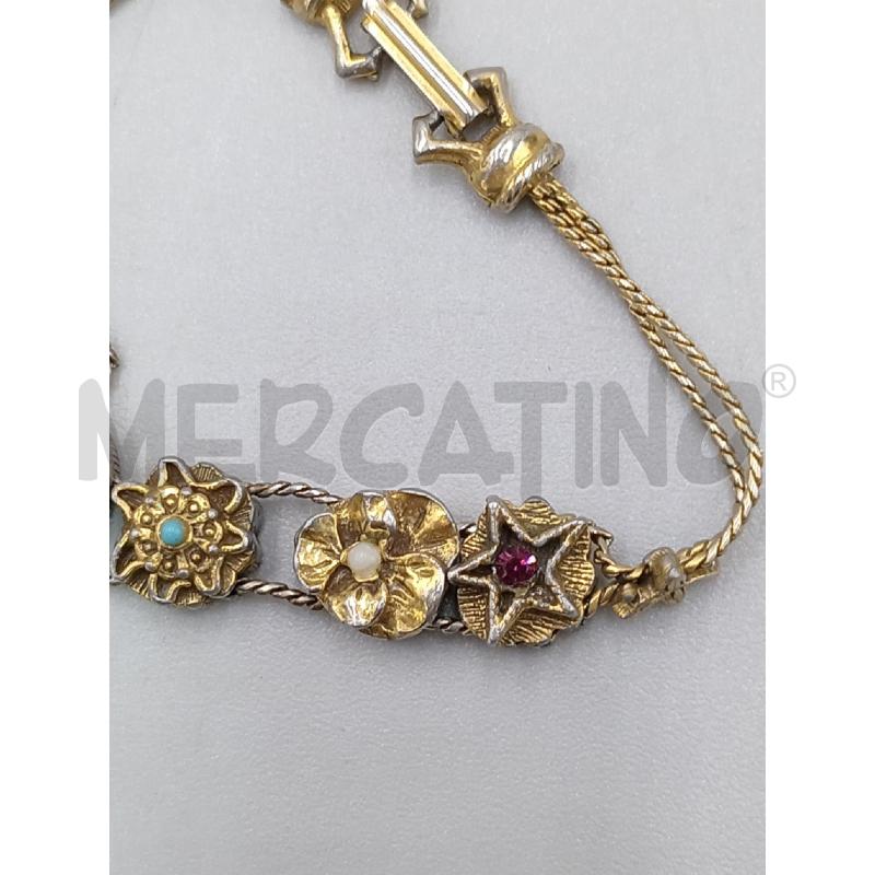 BRACCIALE VINTAGE DORATO CON FIORELLINI | Mercatino dell'Usato Moncalieri bengasi 2