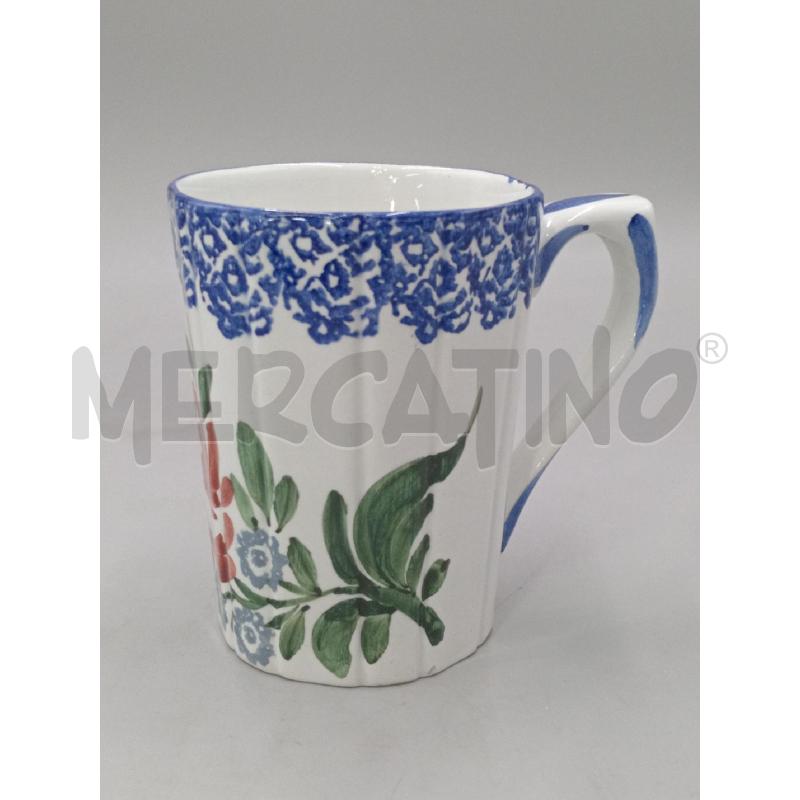 BROCCA+6 TAZZE DA BIRRA CERAMICA CASTELLI DECORO FLOREALE  | Mercatino dell'Usato Moncalieri bengasi 3
