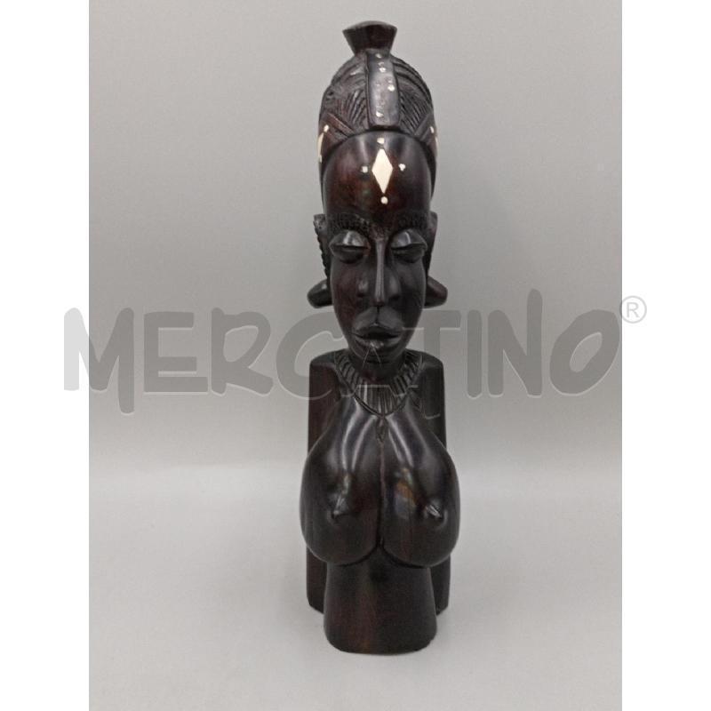 BUSTO TRIBALE DONNA CM 36 LEGNO EBANO | Mercatino dell'Usato Moncalieri bengasi 1