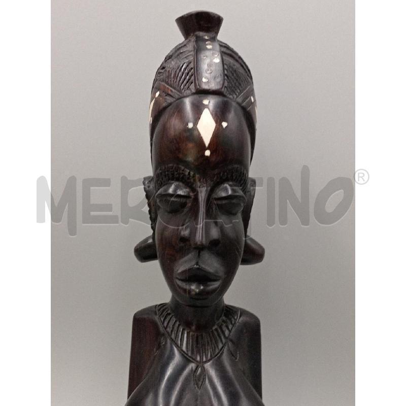 BUSTO TRIBALE DONNA CM 36 LEGNO EBANO | Mercatino dell'Usato Moncalieri bengasi 2