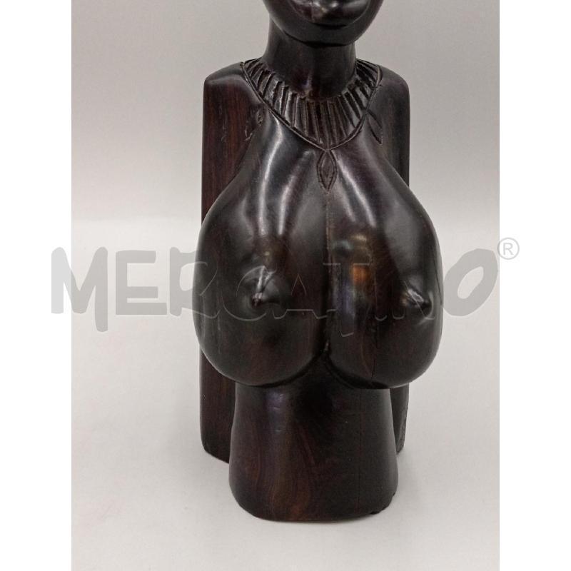 BUSTO TRIBALE DONNA CM 36 LEGNO EBANO | Mercatino dell'Usato Moncalieri bengasi 3